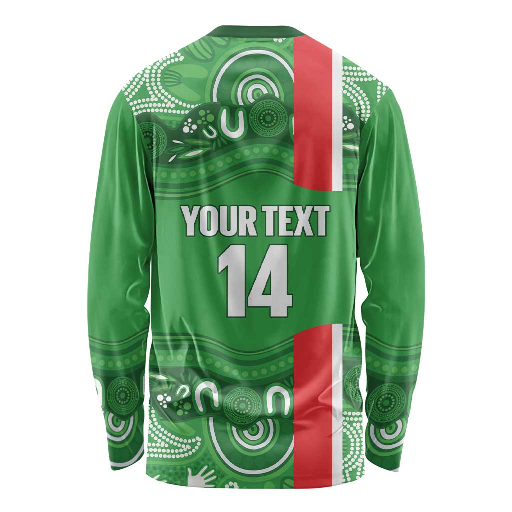 Wynnum Rugby Custom Long Sleeve Shirt Go Manly Seagulls Aboriginal Art - Aussie Hoodie