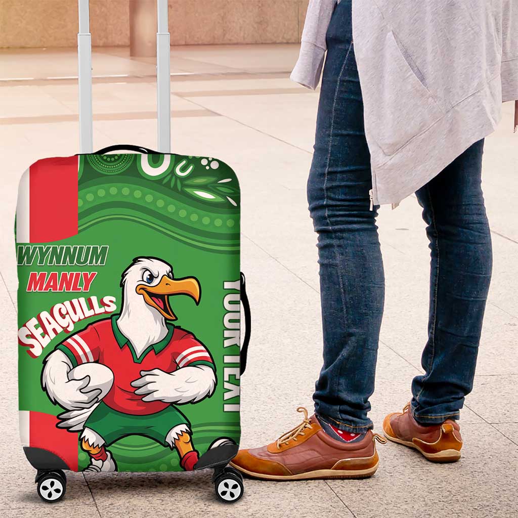 Wynnum Rugby Custom Luggage Cover Go Manly Seagulls Aboriginal Art - Aussie Hoodie
