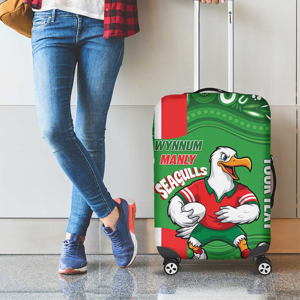 Wynnum Rugby Custom Luggage Cover Go Manly Seagulls Aboriginal Art - Aussie Hoodie