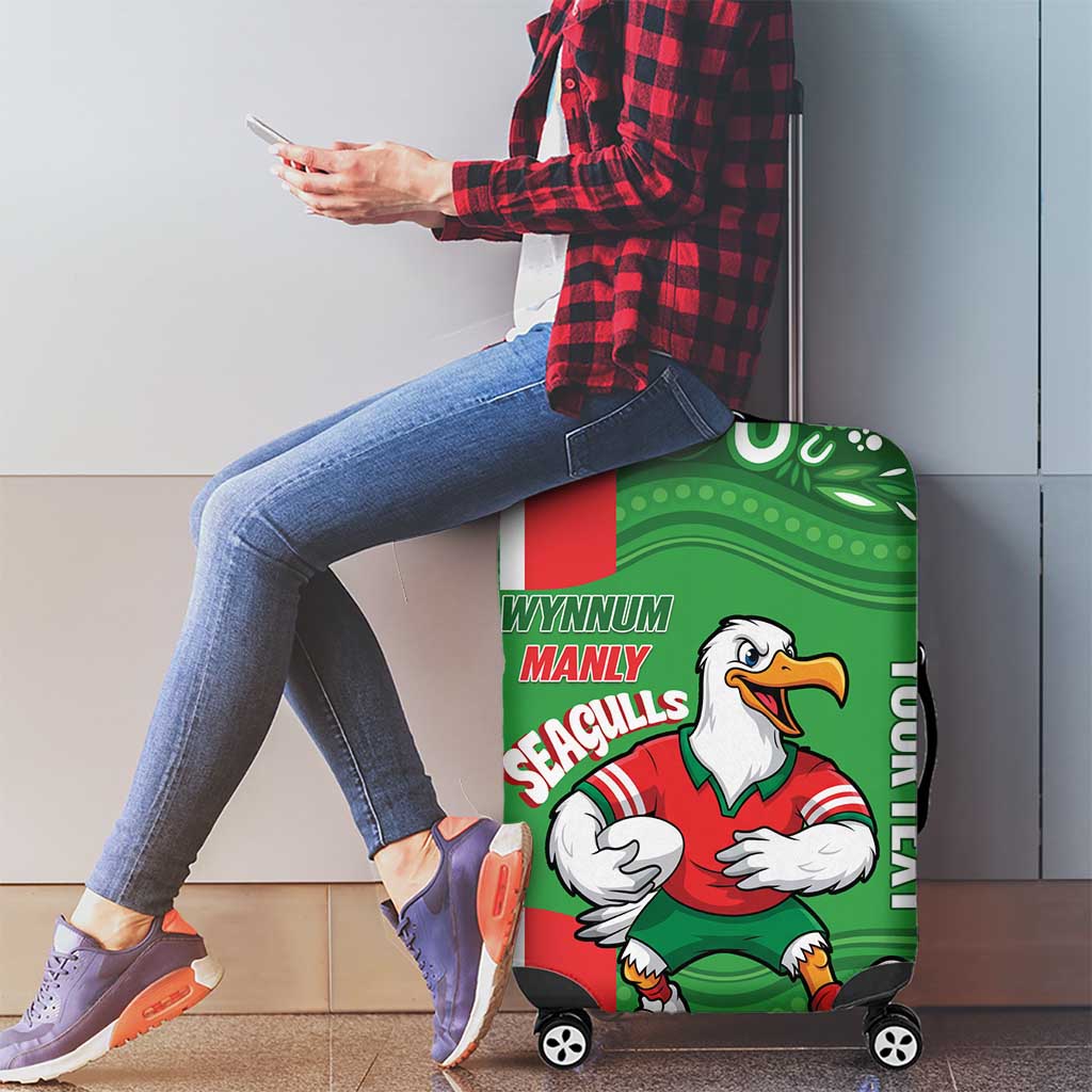 Wynnum Rugby Custom Luggage Cover Go Manly Seagulls Aboriginal Art - Aussie Hoodie