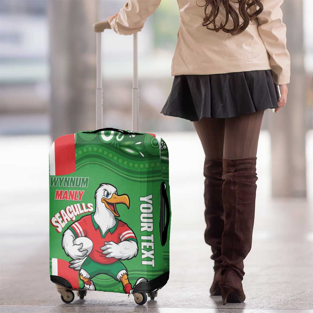 Wynnum Rugby Custom Luggage Cover Go Manly Seagulls Aboriginal Art - Aussie Hoodie