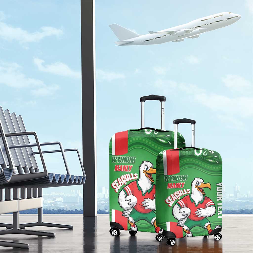 Wynnum Rugby Custom Luggage Cover Go Manly Seagulls Aboriginal Art - Aussie Hoodie