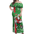 Wynnum Rugby Custom Off Shoulder Maxi Dress Go Manly Seagulls Aboriginal Art - Aussie Hoodie