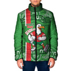 Wynnum Rugby Custom Padded Jacket Go Manly Seagulls Aboriginal Art - Aussie Hoodie