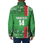 Wynnum Rugby Custom Padded Jacket Go Manly Seagulls Aboriginal Art - Aussie Hoodie