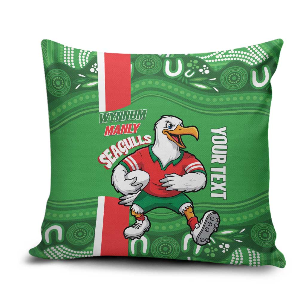 Wynnum Rugby Custom Pillow Cover Go Manly Seagulls Aboriginal Art - Aussie Hoodie
