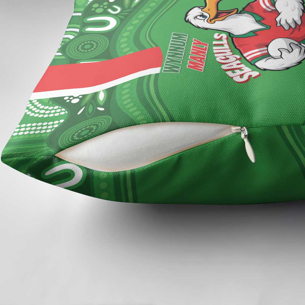 Wynnum Rugby Custom Pillow Cover Go Manly Seagulls Aboriginal Art - Aussie Hoodie