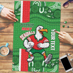 Wynnum Rugby Custom Puzzle Go Manly Seagulls Aboriginal Art - Aussie Hoodie