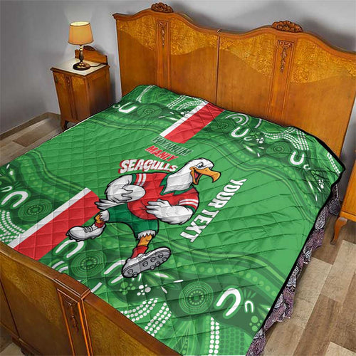 Wynnum Rugby Custom Quilt Go Manly Seagulls Aboriginal Art - Aussie Hoodie