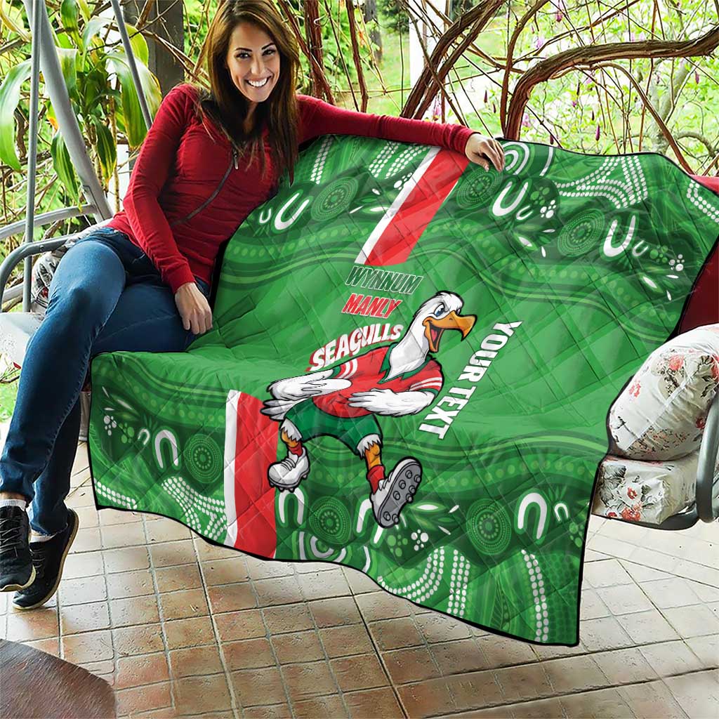 Wynnum Rugby Custom Quilt Go Manly Seagulls Aboriginal Art - Aussie Hoodie