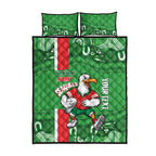 Wynnum Rugby Custom Quilt Bed Set Go Manly Seagulls Aboriginal Art - Aussie Hoodie
