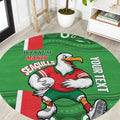 Wynnum Rugby Custom Round Carpet Go Manly Seagulls Aboriginal Art - Aussie Hoodie