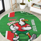 Wynnum Rugby Custom Round Carpet Go Manly Seagulls Aboriginal Art - Aussie Hoodie