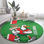Wynnum Rugby Custom Round Carpet Go Manly Seagulls Aboriginal Art - Aussie Hoodie