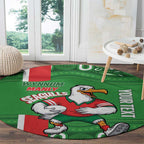 Wynnum Rugby Custom Round Carpet Go Manly Seagulls Aboriginal Art - Aussie Hoodie