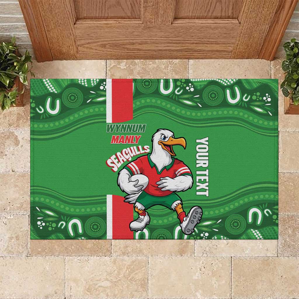 Wynnum Rugby Custom Rubber Doormat Go Manly Seagulls Aboriginal Art - Aussie Hoodie