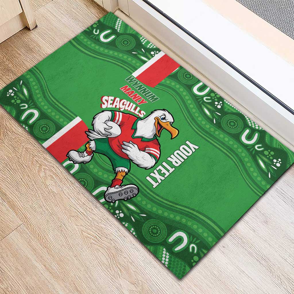 Wynnum Rugby Custom Rubber Doormat Go Manly Seagulls Aboriginal Art - Aussie Hoodie