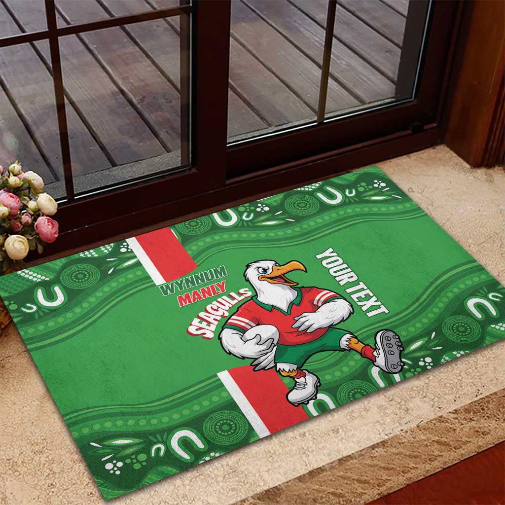 Wynnum Rugby Custom Rubber Doormat Go Manly Seagulls Aboriginal Art - Aussie Hoodie
