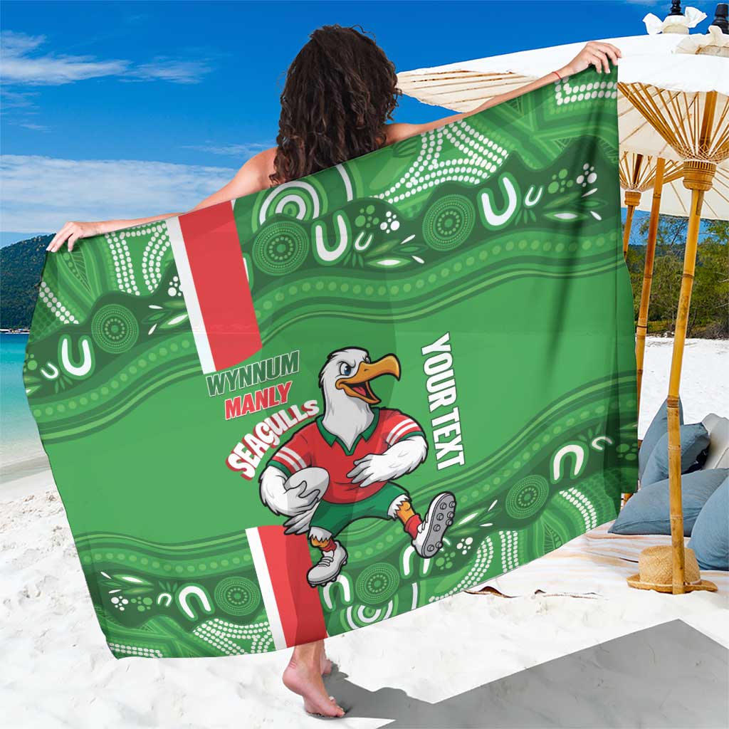 Wynnum Rugby Custom Sarong Go Manly Seagulls Aboriginal Art - Aussie Hoodie