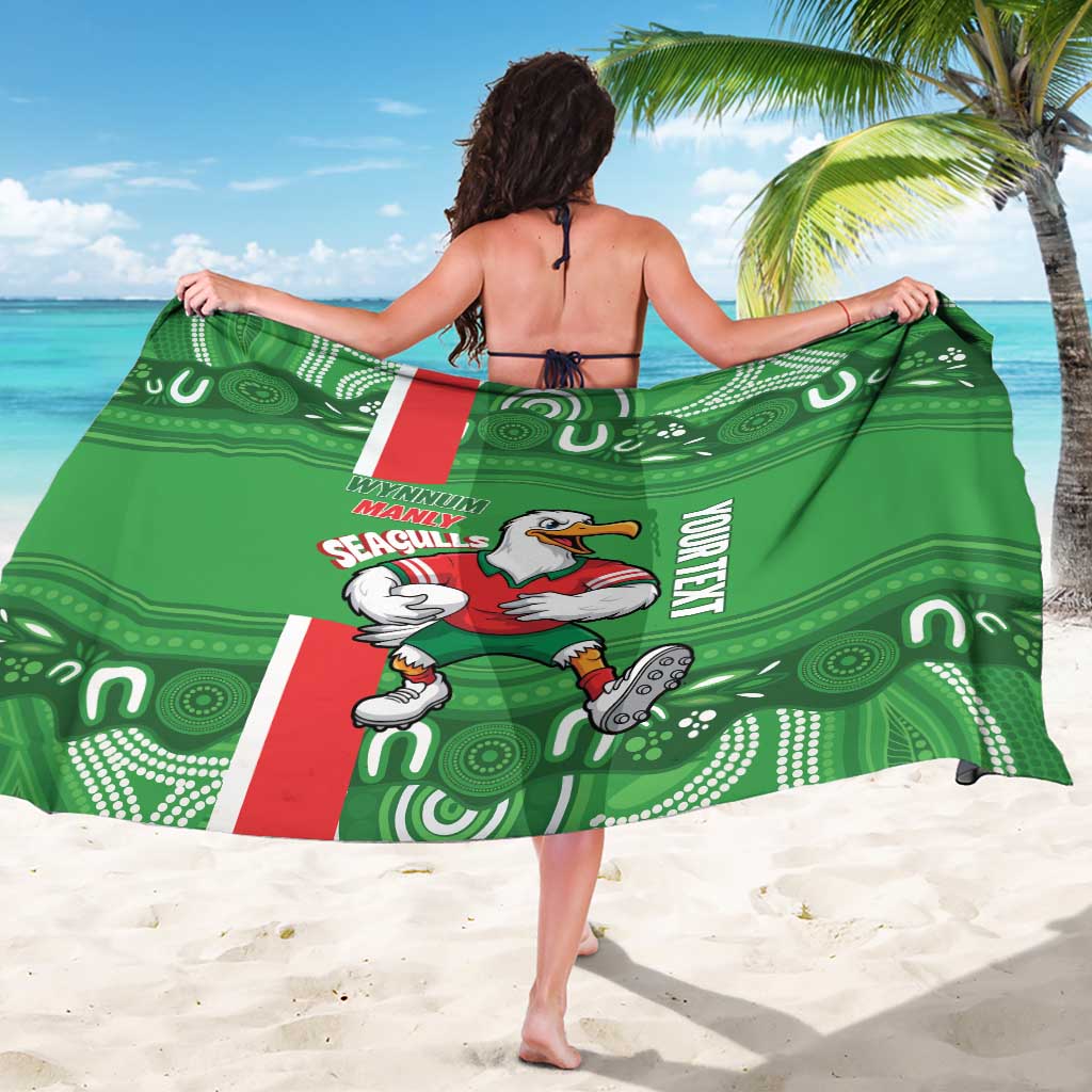 Wynnum Rugby Custom Sarong Go Manly Seagulls Aboriginal Art - Aussie Hoodie