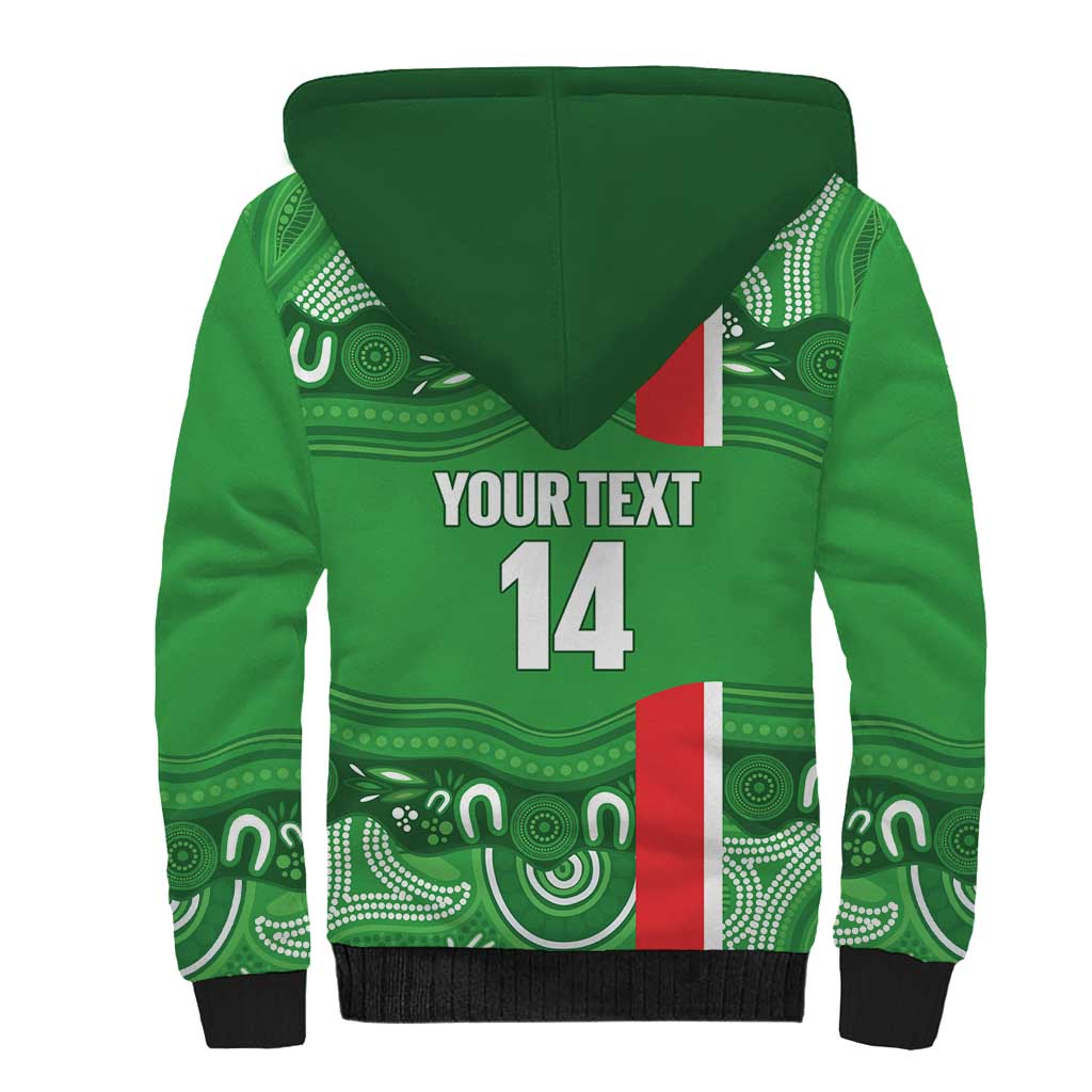 Wynnum Rugby Custom Sherpa Hoodie Go Manly Seagulls Aboriginal Art - Aussie Hoodie