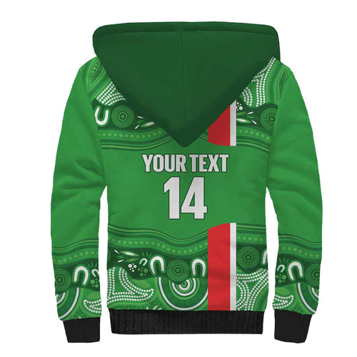 Wynnum Rugby Custom Sherpa Hoodie Go Manly Seagulls Aboriginal Art - Aussie Hoodie