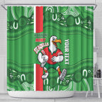Wynnum Rugby Custom Shower Curtain Go Manly Seagulls Aboriginal Art - Aussie Hoodie