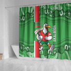 Wynnum Rugby Custom Shower Curtain Go Manly Seagulls Aboriginal Art - Aussie Hoodie