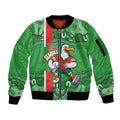 Wynnum Rugby Custom Sleeve Zip Bomber Jacket Go Manly Seagulls Aboriginal Art - Aussie Hoodie
