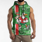 Wynnum Rugby Custom Sleeveless Hoodie Go Manly Seagulls Aboriginal Art - Aussie Hoodie