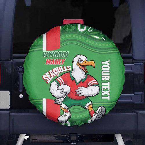 Wynnum Rugby Custom Spare Tire Cover Go Manly Seagulls Aboriginal Art - Aussie Hoodie