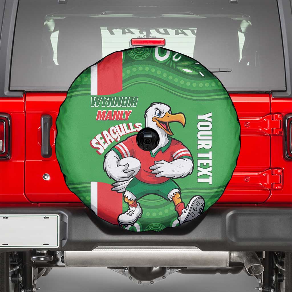 Wynnum Rugby Custom Spare Tire Cover Go Manly Seagulls Aboriginal Art - Aussie Hoodie