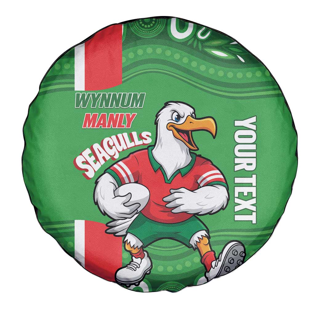 Wynnum Rugby Custom Spare Tire Cover Go Manly Seagulls Aboriginal Art - Aussie Hoodie