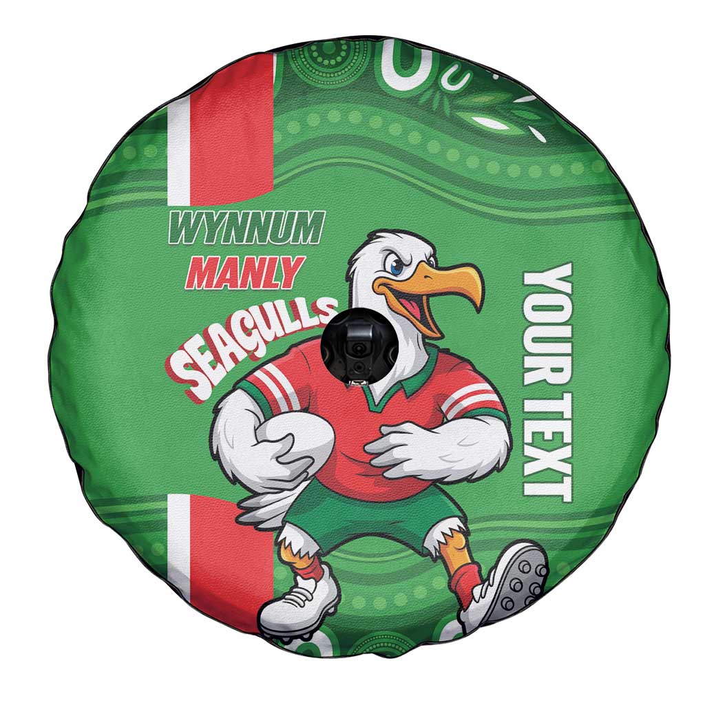 Wynnum Rugby Custom Spare Tire Cover Go Manly Seagulls Aboriginal Art - Aussie Hoodie