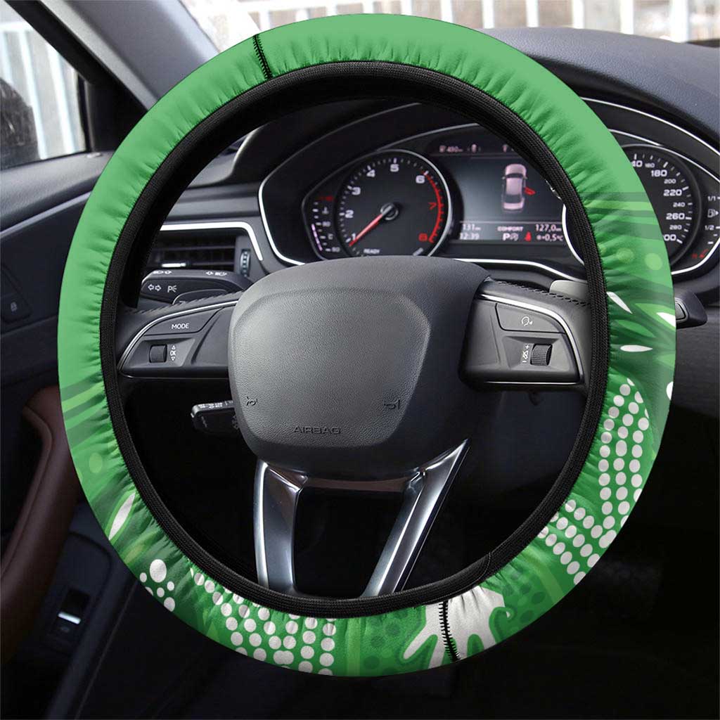 Wynnum Rugby Steering Wheel Cover Go Manly Seagulls Aboriginal Art - Aussie Hoodie