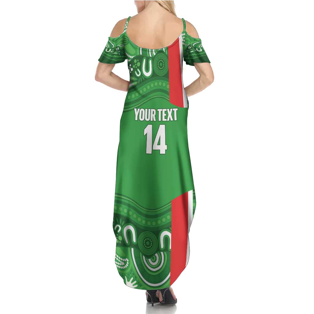 Wynnum Rugby Custom Summer Maxi Dress Go Manly Seagulls Aboriginal Art - Aussie Hoodie