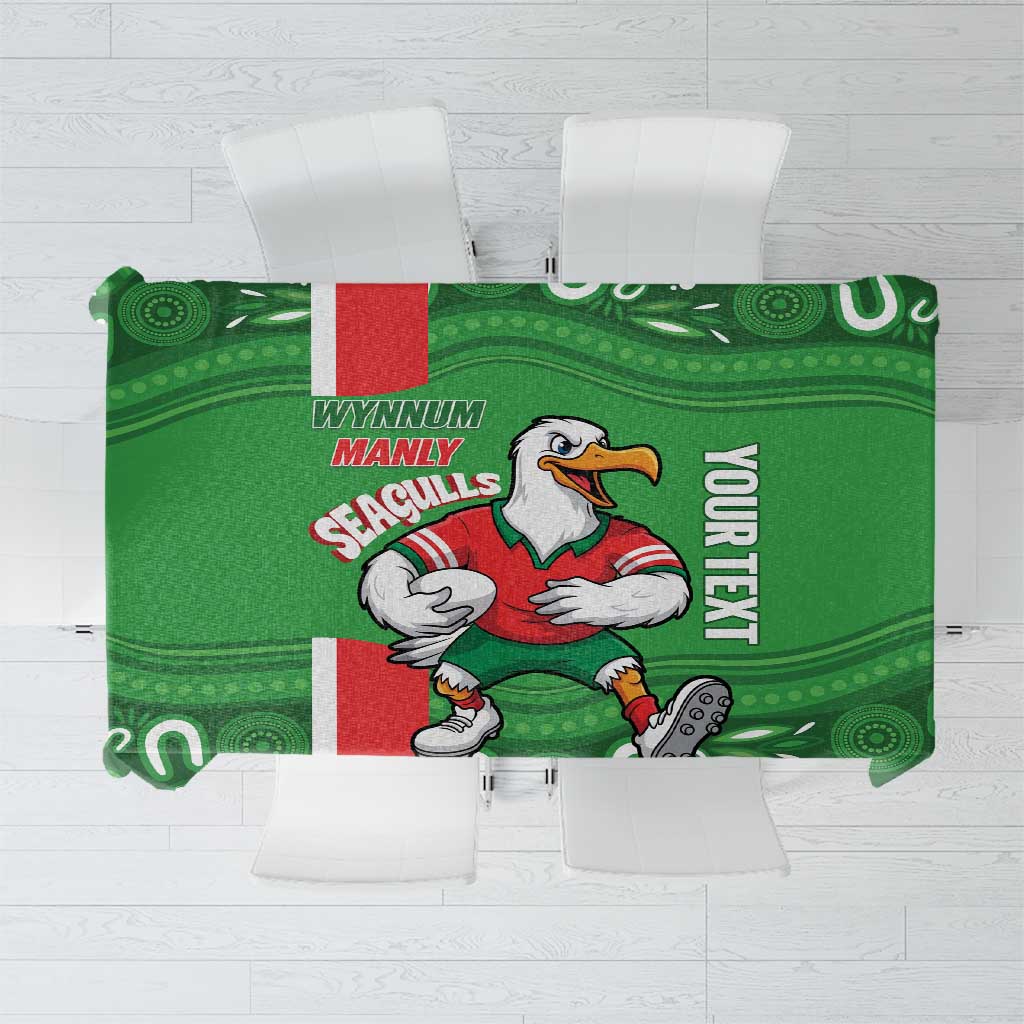 Wynnum Rugby Custom Tablecloth Go Manly Seagulls Aboriginal Art - Aussie Hoodie