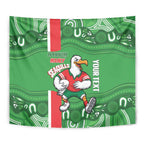 Wynnum Rugby Custom Tapestry Go Manly Seagulls Aboriginal Art - Aussie Hoodie