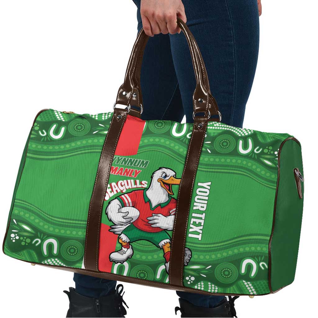 Wynnum Rugby Custom Travel Bag Go Manly Seagulls Aboriginal Art - Aussie Hoodie
