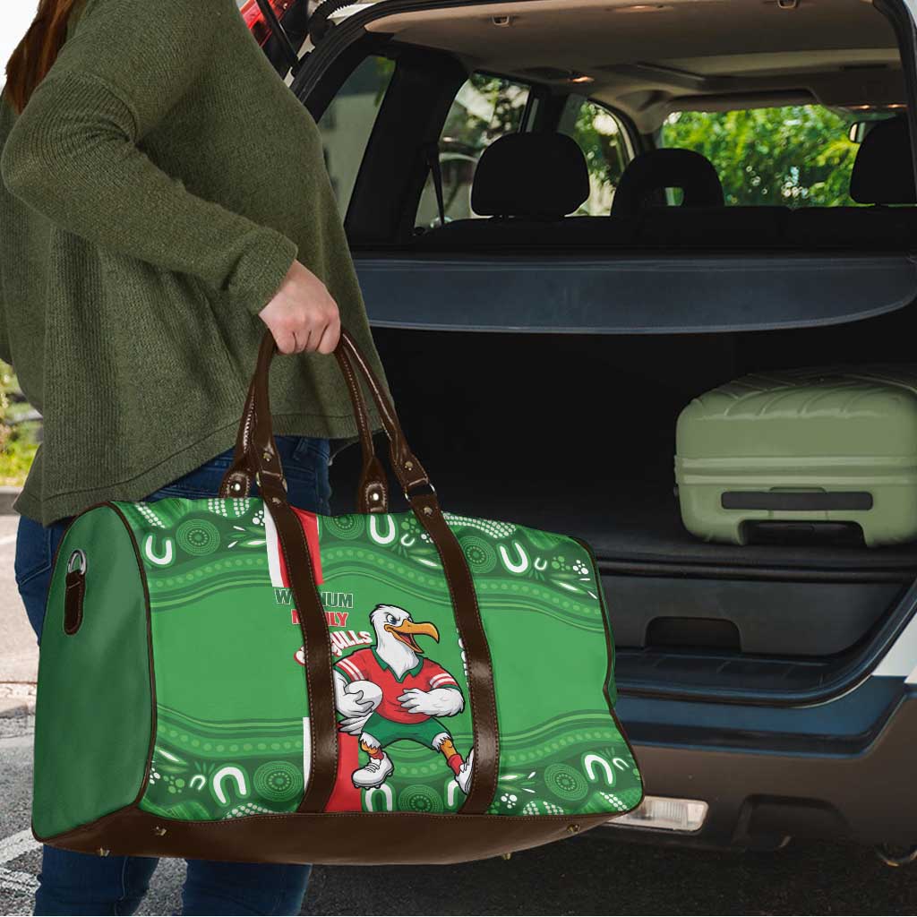 Wynnum Rugby Custom Travel Bag Go Manly Seagulls Aboriginal Art - Aussie Hoodie
