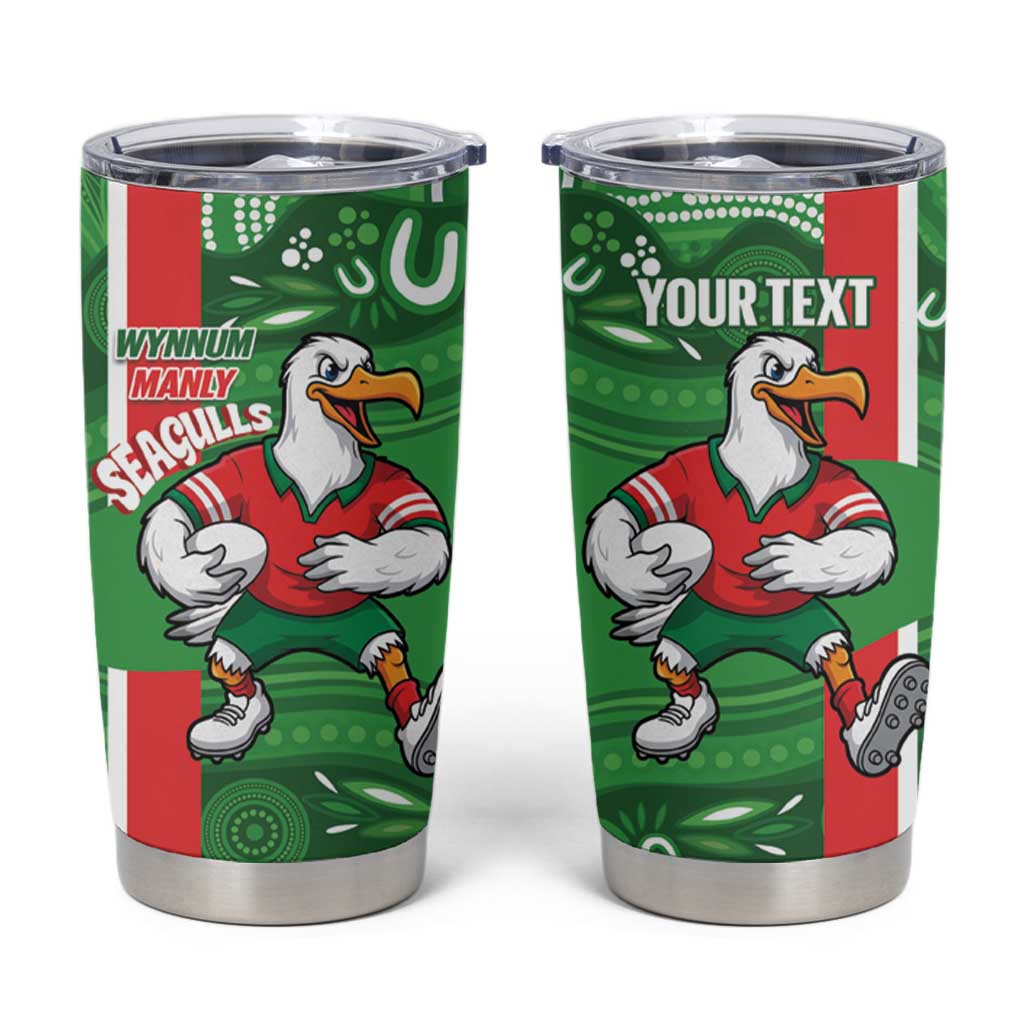 Wynnum Rugby Custom Tumbler Cup Go Manly Seagulls Aboriginal Art - Aussie Hoodie