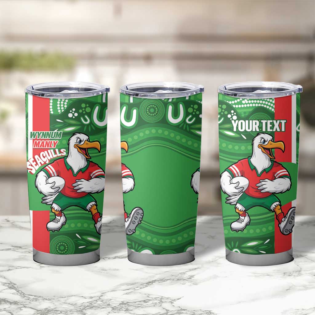Wynnum Rugby Custom Tumbler Cup Go Manly Seagulls Aboriginal Art - Aussie Hoodie