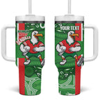Wynnum Rugby Custom Tumbler With Handle Go Manly Seagulls Aboriginal Art - Aussie Hoodie