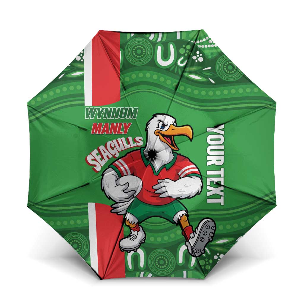 Wynnum Rugby Custom Umbrella Go Manly Seagulls Aboriginal Art - Aussie Hoodie