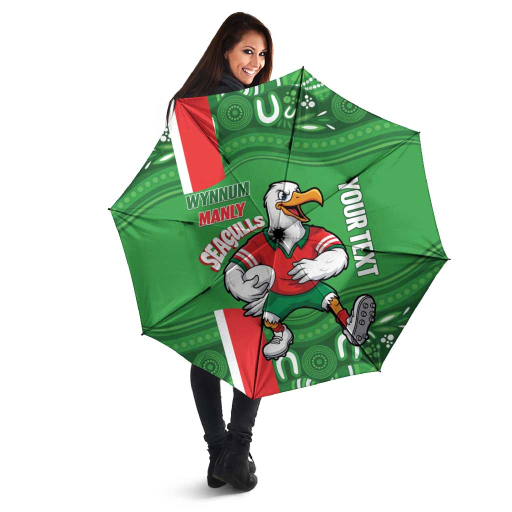 Wynnum Rugby Custom Umbrella Go Manly Seagulls Aboriginal Art - Aussie Hoodie
