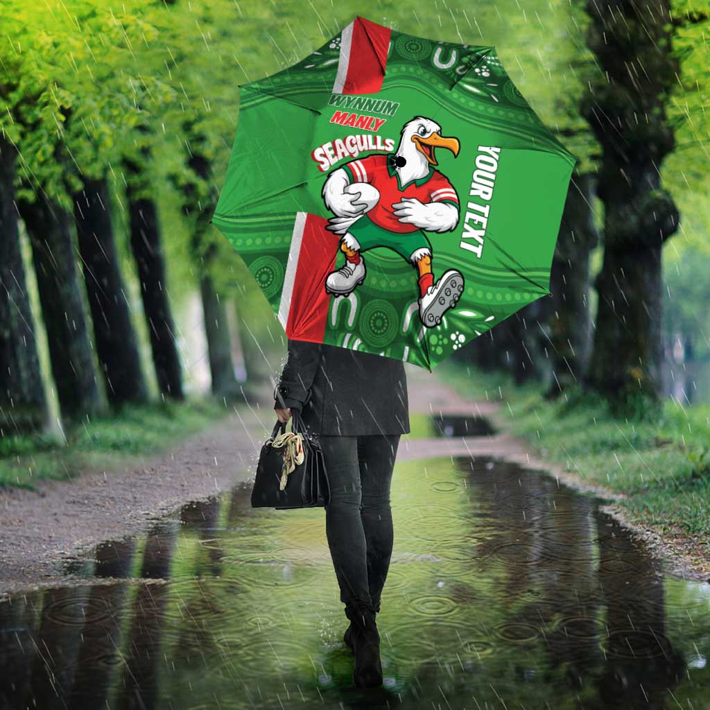 Wynnum Rugby Custom Umbrella Go Manly Seagulls Aboriginal Art - Aussie Hoodie