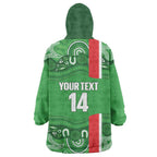 Wynnum Rugby Custom Wearable Blanket Hoodie Go Manly Seagulls Aboriginal Art - Aussie Hoodie