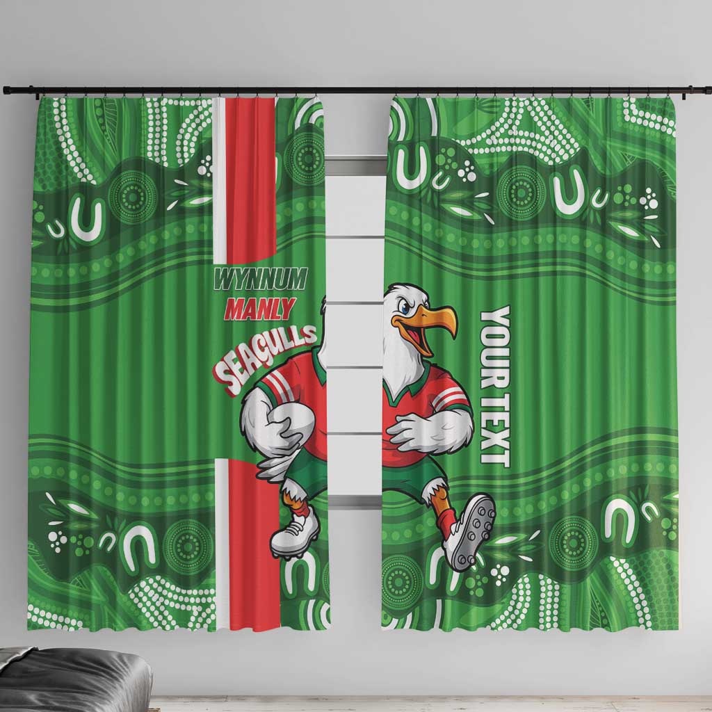 Wynnum Rugby Custom Window Curtain Go Manly Seagulls Aboriginal Art - Aussie Hoodie