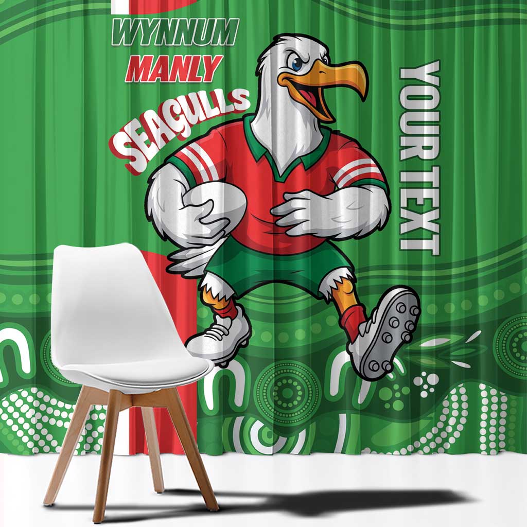 Wynnum Rugby Custom Window Curtain Go Manly Seagulls Aboriginal Art - Aussie Hoodie