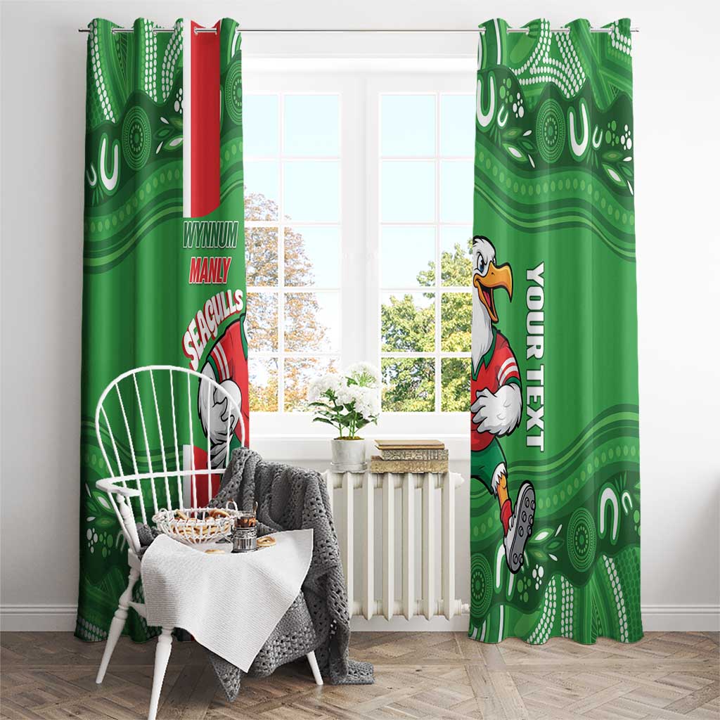 Wynnum Rugby Custom Window Curtain Go Manly Seagulls Aboriginal Art - Aussie Hoodie